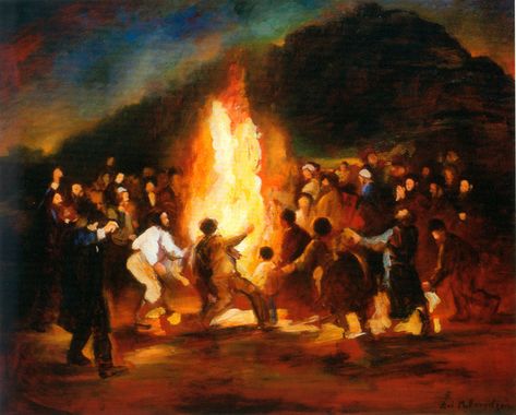 Lag B’Omer (1900’s), oil on canvas by Zvi Malnovitzer Private Collection, New York Lag Baomer, Shabbat Shalom Images, The Day Will Come, International Music, Jewish Holidays, Jewish Art, Oil On Canvas, Dancing, Art Gallery