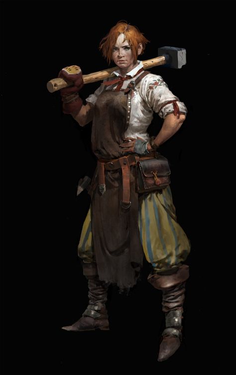 blacksmith concept, cg_ sister on ArtStation at https://www.artstation.com/artwork/EO93N Heroic Fantasy, Fantasy Portraits, Character Collection, Fantasy Rpg, Fantasy Inspiration, Medieval Fantasy, Dnd Characters, Character Portraits, Larp