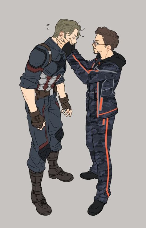 Stony || Avengers Infinity War || Steve x Tony || Cr: Yukko Steve X Tony, Avengers Academy, Stony Avengers, Marvel Ships, Superfamily Avengers, Steve And Tony, Marvel Fan Art, Avengers Memes, Avengers Infinity