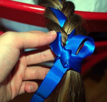 French Braid Ribbon In Hair, How To Braid Ribbon Into Hair, French Braid With Ribbon, Braid With Ribbon, Softball Hair, Softball Hairstyles, Ribbon Braids, Braid Tutorial, Nail Jewelry