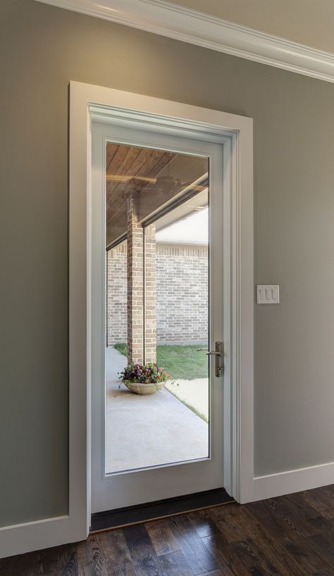 When you think of patio doors, usually they are meant only for the back of the house on the patio as the name implies. What if I were to tell you that isn’t the case? Read on for four great ideas to spark your creativity. Single Patio Door, Fiberglass Patio Doors, Bedroom Door Decorations, Doors Kitchen, Exterior Doors With Glass, French Doors Patio, Patio Door, House Doors, French Doors Interior