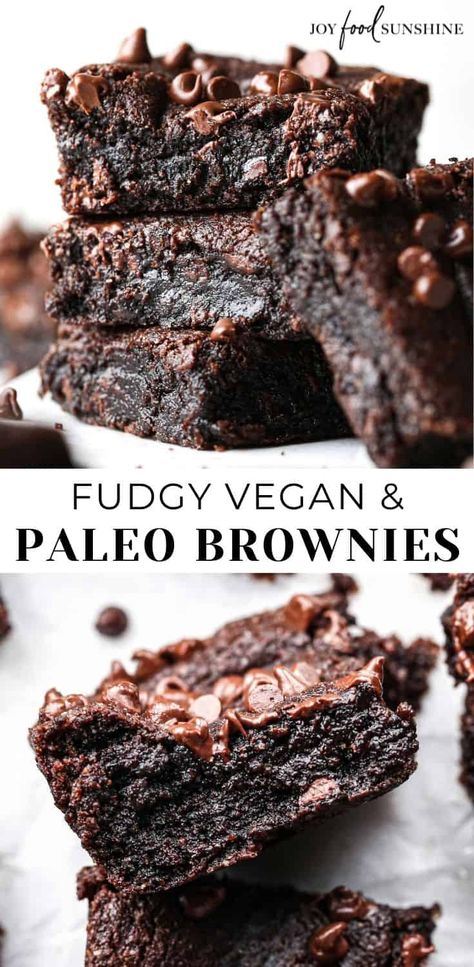 This Fudgy Paleo Brownies recipe is the best! This heathy dessert recipe is ready in 15 minutes flat and makes the best paleo brownies ever! Clean Eating Brownies, Vegan Fudge Brownies, Whole 30 Dessert, Paleo Brownies, Dairy Free Brownies, Vegan Brownies, Paleo Recipes Dessert, Vegan Brownie, Paleo Chocolate