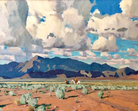 Starting soon, see works by over 60 premier Western artists from the comfort of your own home. The exhibition kicks off with the sale of ... Western Landscape Paintings, Western Desert Painting, Wild West Landscape Art, New Mexico Landscape Painting, Expressionist Landscape, Western Impressionist Art, Western Landscape, Western Artist, Mexico Art