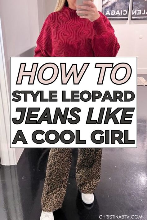 Looking for ways to style your favorite pair of leopard pants? From casual days to nights out, styling leopard print jeans can be as versatile as it is daring. We’ll show you how to pair your leopard jeans outfit with the right pieces to create a look that’s both trendy and flattering. Women’s jeans just got a wild new twist! Styling Leopard Print, Print Jeans Outfit, Leopard Jeans Outfit, Checkered Pants Outfit, Leopard Pants Outfit, Leopard Print Pants Outfit, Denim Midi Skirt Outfit, Jeans Outfit Ideas, Animal Print Jeans