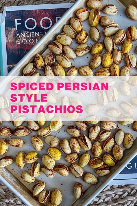 Roasted Pistachios In Shell, Seasoned Pistachios Recipes, Pistachio Snack Ideas, Seasoned Pistachios, Persian Appetizers, Roasted Pistachios Recipe, Raw Vegan Snacks, Roasted Pistachios, Pistachio Recipes