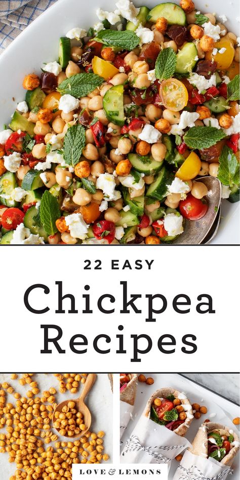 22 Easy Chickpea Recipes - Love and Lemons Nacho Salat, Chickpea Recipes Easy, Mediterranean Chickpea Salad, Caesar Salad Recipe, Creamy Tomato Soup, Chickpea Recipes, Perfect Pasta, Garbanzo Beans, Chickpea Salad