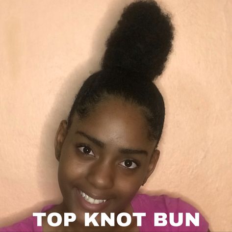 How to do a high top knot bun with thick natural hair High Top Knot Bun, Too Knot Bun, Top Knot Bun Tutorial, Knot Bun Tutorial, Knotted Bun Tutorial, High Bun Hair, Thick Natural Hair, Top Knot Bun, Knot Bun