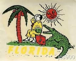 VINTAGE 1940s ORIGINAL SOUVENIR TRAVEL DECAL FLORIDA STATE ENCO ALLIGATOR WINDOW | eBay Florida Souvenirs, Florida Gator, Florida Sunshine, Florida Art, Florida Style, Matchbox Art, Vintage Cape, Luggage Labels, Florida Girl