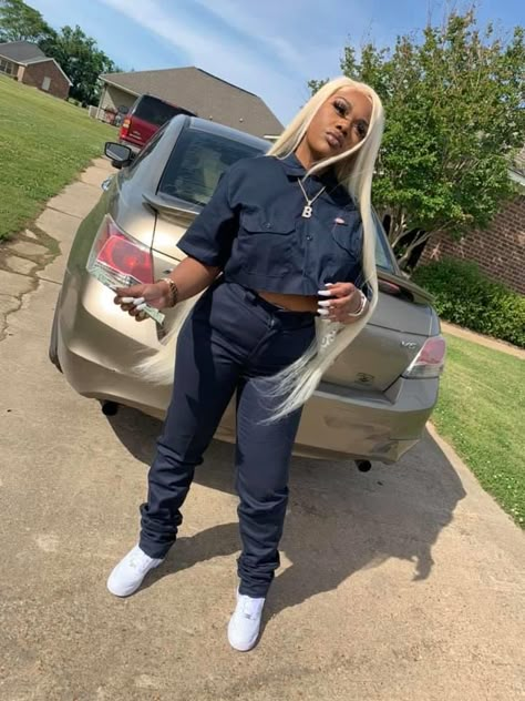 Dickies Set Outfits Women, Custom Dickies Outfit Rip, Dickies Suit Outfits Women, Dickies Fits Women, Dickies Outfits Black Women, 200s Party, Construction Photoshoot, Custom Dickie Outfits, Dickies Outfit