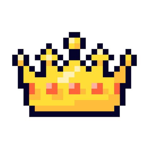 Crown Pixel Art, Crossed Stitch, Art Crown, Game Pixel Art, Diy Space, Pixel Game, Art Magic, Pixel Games, Jewelry Crochet