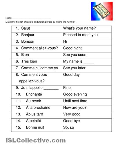 French Worksheets Printables, French Worksheets For Beginners Free, French For Beginners Worksheets, French Greetings Worksheet, French Worksheets For Kids, French Worksheets For Beginners, Beginner French, French Printable, French Greetings