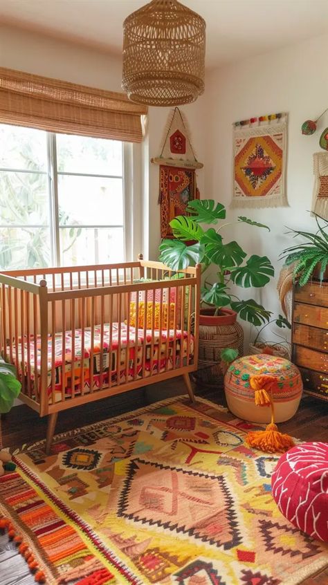 Apartment Nursery, Eclectic Nursery, Boho Baby Nursery, Nursery Decor Ideas, Boho Baby Room, Nursery Closet Organization, Bohemian Nursery, Nursery Closet, Nursery Room Design