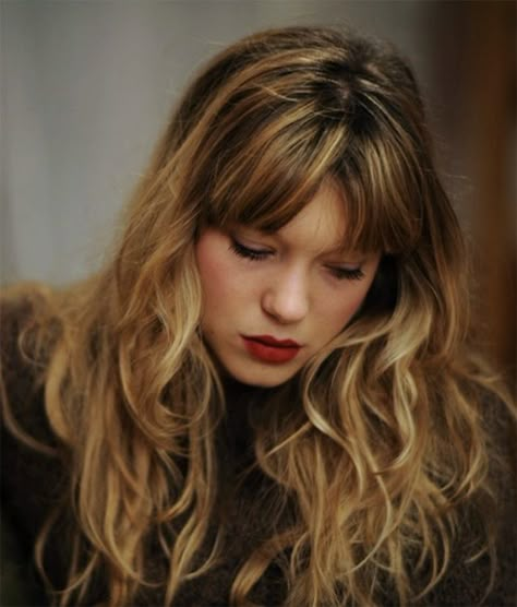 Middle Part Hairstyles, Pro Hair, Lea Seydoux, Gucci Mane, Long Bangs, Long Hair With Bangs, Long Blonde, Middle Parts, Long Blonde Hair