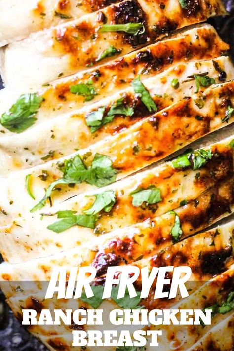 air fryer chicken breast with ranch and cilantro Air Fryer Ranch Chicken, Fried Boneless Chicken Breast, Boneless Chicken Breast Recipes Easy, Flavorful Chicken Breast Recipes, Boneless Skinless Chicken Breast Recipes, Fried Chicken Breast Recipe, Skinless Chicken Breast Recipes, Air Fryer Recipes Chicken Breast, Chicken Boneless Breast Recipes