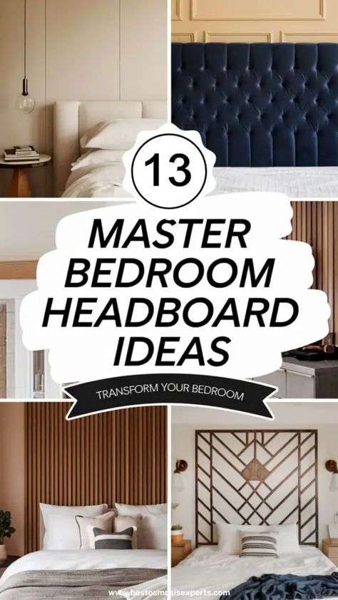 13 Stunning Master Bedroom Headboard Ideas You Need to See 14 Geometric Wood Headboard Diy, Bedroom Wall Headboard Ideas, Modern Headboards For Beds, Diy Wooden Headboard, Headboard Design Ideas, Bedroom Headboard Ideas, Wooden Pallet Headboard, Headboard Makeover, Ideas For Small Bedrooms