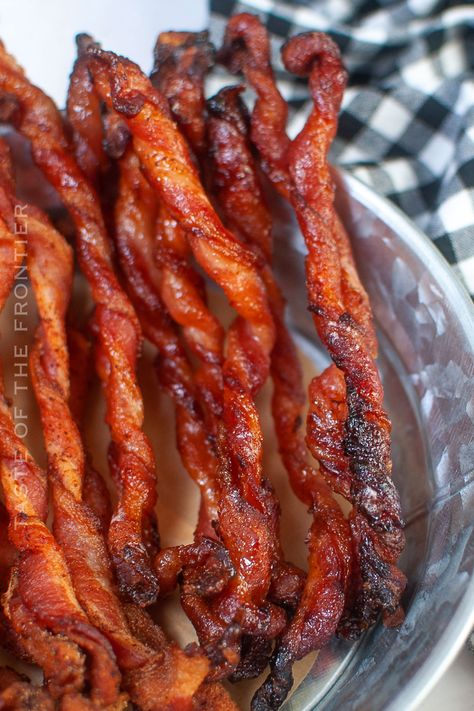 This viral TikTok twisted bacon is the best way to impress guests at a brunch or breakfast gathering, and it's so easy. Twisted Bacon, Breakfast Gathering, Mac N Cheese Bacon, Ham And Cheese Quiche, Home Decor Photography, Cinnamon Roll Pancakes, Bacon Deviled Eggs, Crispy Chicken Tenders, Honey Baked Ham