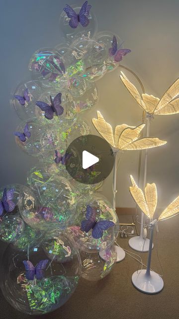 Fairy Balloon Centerpieces, Sweet 16 Butterfly Theme Centerpieces, Sweet 16 Butterfly Theme, Butterfly Theme Centerpieces, Fairy Centerpieces, Butterfly Theme Quinceanera, Butterfly Centerpieces, Butterfly Decoration, Balloon Centerpieces