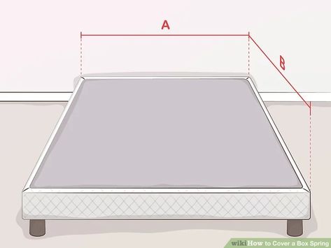 How to Cover a Box Spring: 11 Steps (with Pictures) - wikiHow How To Hide A Box Spring, How To Cover Box Spring, Box Spring Alternative Diy, Upholstered Box Spring Diy, Diy Box Spring Cover, Dressing A Bed, Bed With Box Spring, Box Spring Cover, Box Spring