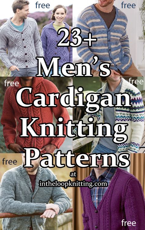 Free Knitting Patterns: Easy Scarves, Sweaters, Men's Cardigans, Holiday Decor Free Knitting Patterns For Men, Knitting Patterns Free Sweaters & Cardigans, Male Knitwear, Mens Knit Sweater Pattern, Blouse Top Pattern, Mens Knitted Cardigan, Loop Knitting, Mens Knit Sweater, Knitting Patterns Free Sweater