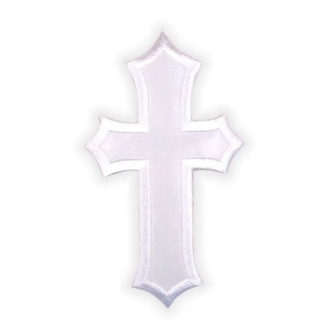 White Religious Cross (2.5" Tall) Iron on Embroidered Applique Patch - Walmart.com - Walmart.com Cross Patch, Senior Overalls, Face Patches, Wooden Crosses, Morale Patch, Detailed Embroidery, Flag Patches, Religious Cross, White Cross