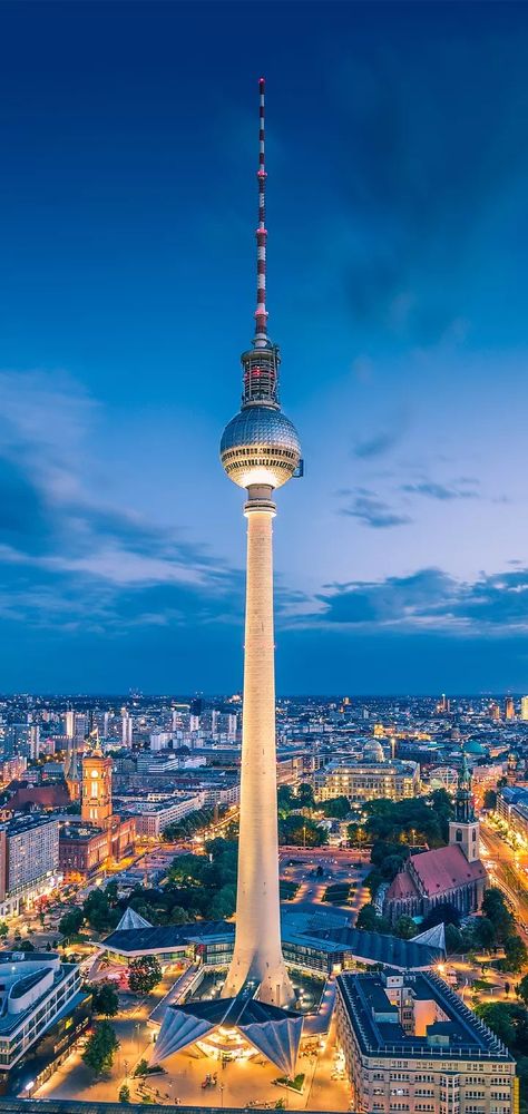 ʜɪꜱᴛᴏʀy ᴏꜰ ᴛᴠ ᴛᴏᴡᴇʀꜱ The Berlin TV Tower was inaugurated on 3 October 1969 – shortly before East Germany held its twentieth anniversary celebrations. Museum Island, Berlin Travel, Berlin City, Famous Buildings, Famous Landmarks, Central Europe, Famous Places, City Photography, Beautiful Places To Travel