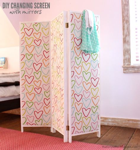 Diy Changing Room, Changing Screen, Target Mirrors, Divider Room, Room Separator, Sand Projects, Dressing Screen, Fireplace Cover, Diy Room Divider