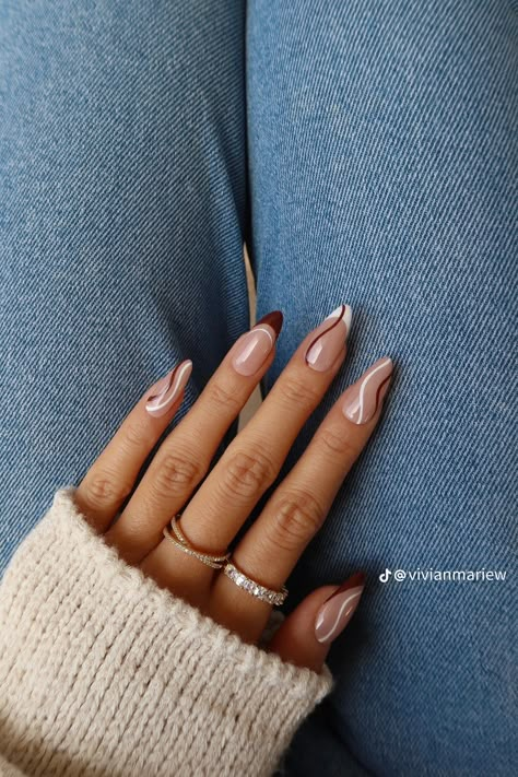 November Nail Designs, November Nails, Cute Nails For Fall, Blush Nails, White Nail, Fall Nail Art, New Year's Nails, Nature Tattoos, Classy Nails