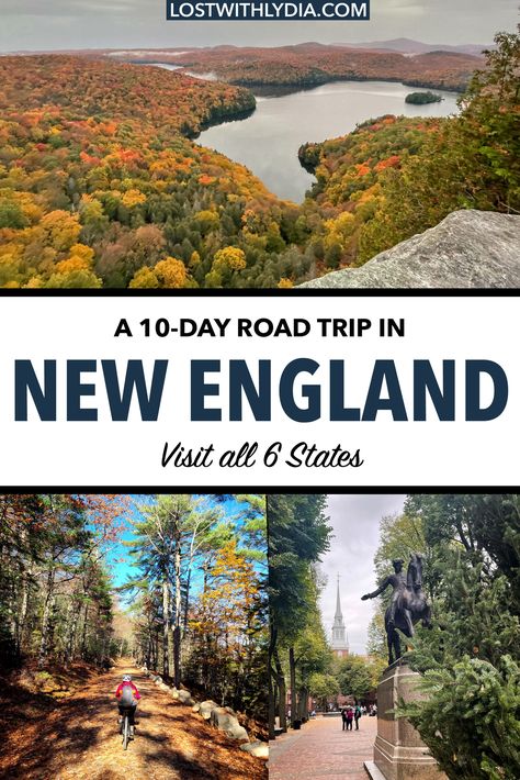 Use this epic 10-day New England road trip itinerary to plan a memorable road trip! This itinerary covers all 6 Northeast states and is full of hiking and more. England Road Trip Itinerary, Northeast Road Trip, Fall Foliage Road Trips, England Travel Guide, England Road Trip, New England Road Trip, Fall Road Trip, East Coast Travel, East Coast Road Trip