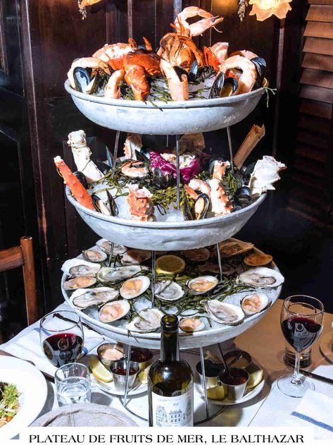 seafood tower Seafood Tower, Restaurants In Nyc, Appetizers For A Crowd, Seafood Platter, Easy Seafood, Seafood Appetizers, French Restaurants, Nyc Restaurants, Tiered Trays