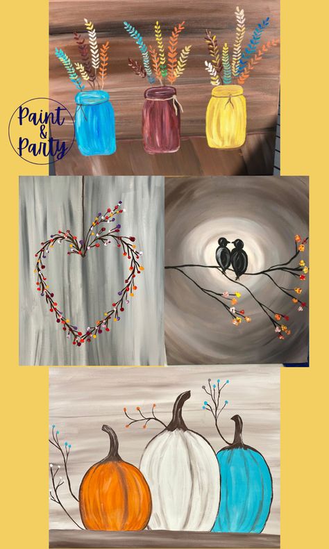 Thanksgiving Paintings On Canvas Easy Step By Step, Easy Fall Canvas Painting Ideas, Fall Canvas Painting Ideas Easy Diy Step By Step, Easy Fall Canvas Painting For Beginners, Fall Diy Painting Canvas, Directed Painting, Paintings Easy Canvas, Acrylic Paintings Easy, Fall Canvas Painting Ideas Easy Diy