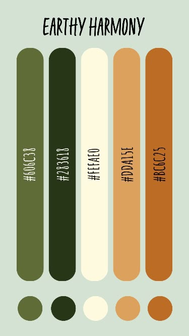 EARTHY HARMONY COLOR PALETTE Harmony Color Palette, Color Palette Earthy, Colour Wheel Theory, Harmony Color, Pantone Trends, Color Knowledge, Hex Color Palette, Business Colors, Color Schemes Colour Palettes