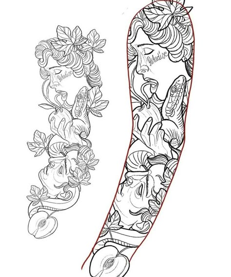 Sketches Of Tattoos, Sleeve Sketch, Tattoos Half Sleeve, Half Sleeve Tattoos Sketches, Half Sleeve Tattoo Stencils, Leg Sleeve Tattoos, Traditional Tattoo Inspiration, Tattoos Sketches, Leg Tattoo Ideas