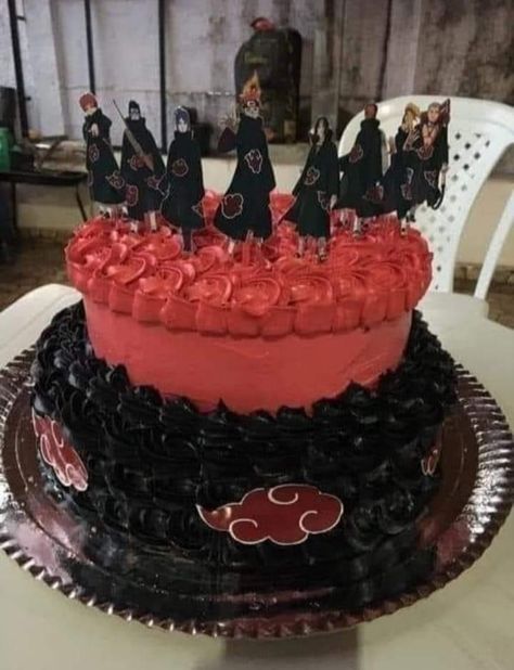 Akatsuki Cake, Naruto Cake, Bolo Naruto, Naruto Birthday, Anime Cake, Anime Nails, Naruto Shippuden Sasuke, Naruto Kakashi, Kawaii Food