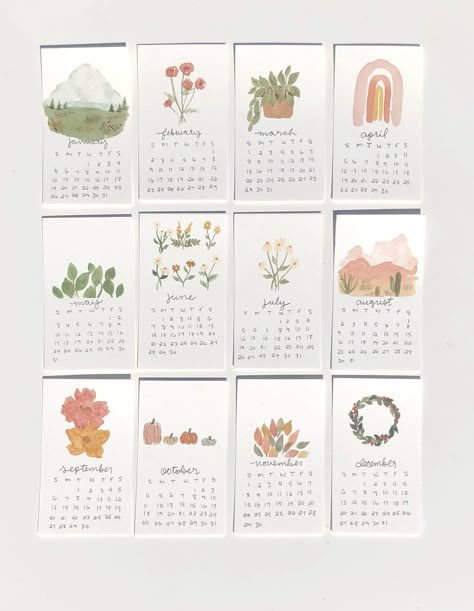 Callender Handmade 2024, Hand Painted Calendar, Cute Calendar Ideas, Homemade Calendar, Wall Calendar Design, Stillwater Oklahoma, Watercolor Calendar, Calendar Design Template, Modern Calendar