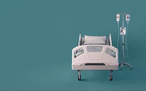 Photo front view of hospital bed isolate... | Premium Photo #Freepik #photo #patient-bed #hospital-bed #hospital-ward #ward Bed Top View, Anything Can Happen, Hospital Bed, Medical Illustration, San Diego County, Front View, Premium Photo, Blue Background, Blue Backgrounds