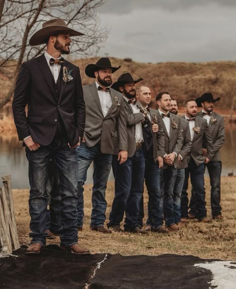 Western Wedding Cake Toppers Rustic, Navy Blue And Sage Green Rustic Wedding, Western Wedding Outfits Groomsmen, Square Toe Wedding Boots For Bride, Groomsmen Attire Western Wedding, Boho Antler Wedding Decor, Rustic Western Fall Wedding Ideas, Country Farm Wedding Ideas, Grooms Western Wedding Attire