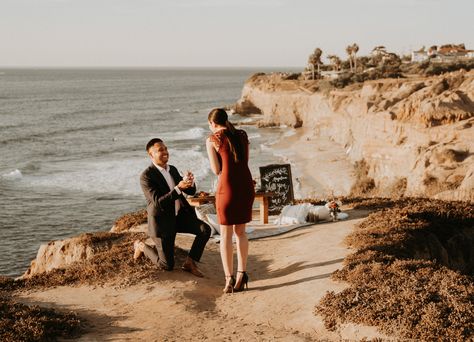 Sunset Cliffs Proposal, Beautiful Sunset, Pop Up, Couple Photos