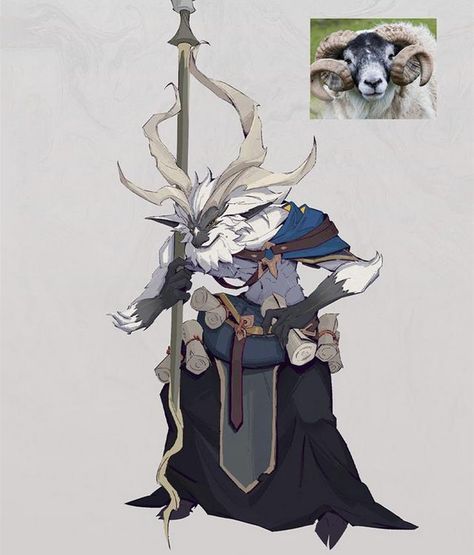 Goat Fursona Art, The Lamb, Fantasy Creatures Art, Game Character Design, Fantasy Concept Art, Creature Concept, Character Design References, Dnd Characters, Creature Design