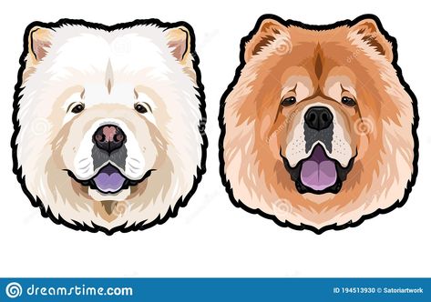 Dog Portraits Illustration, Chow Chow Dog, Chow Dog, Chow Chow Puppy, Chow Chow Dogs, Puppy Drawing, Portrait Illustration, Cartoon Dog, Chow Chow