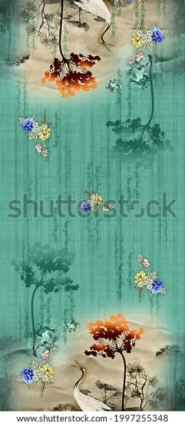 Digital Kurti Design Colourfull Background Stock Illustration 1997255348 Geometric Allover Design, Digital Kurti Design, Digital Kurti, New Kurti, Fancy Kurti, Kurti Design, Texture Background, Flower Illustration, Water Colour