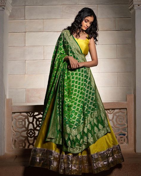 Kurti And Lehenga, Contrast Lehenga, Engagement Saree Ideas, Geethika Kanumilli, Mehndi Outfit, Lehenga Saree Design, Diwali Outfits, Wedding Fits, Simple Lehenga