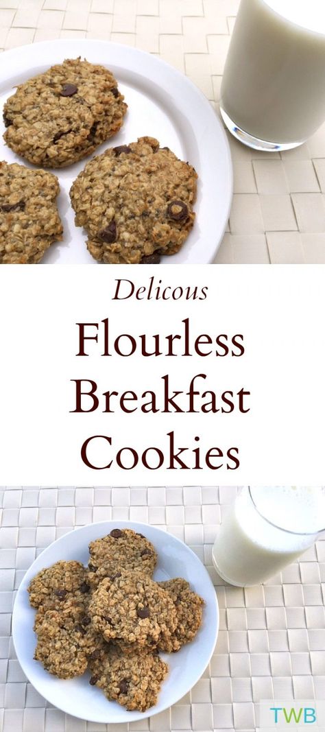 Delicious Flourless Breakfast Cookies Cranberry Breakfast Cookies, Vegan Congee, Mushroom Congee, Chocolate Chip Breakfast Cookies, Banana Oatmeal Breakfast Cookies, Paleo Breakfast Cookies, Cranberry Breakfast, Chocolate Chip Breakfast, Pumpkin Breakfast Cookies