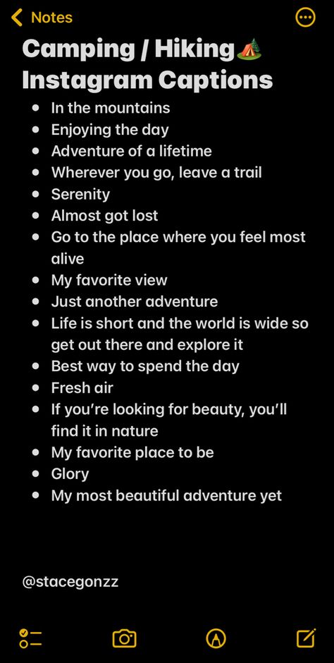 Hiking / camping instagram captions nature Random Travel Quotes, Caves Captions Instagram, Insta Captions Traveling, Instagram Captions For Beautiful Places, View Quotes Instagram Caption, Hippy Instagram Captions, Wandering Captions, Wood Captions Instagram, Camping Selfie Ideas