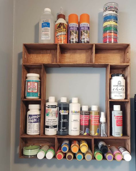 Diy Craft Paint Storage, Diy Dollar Store Crafts Projects, Craft Paint Storage, Crate Crafts, Craft Room Organization Diy, Mini Crates, Dollar Store Diy Organization, Dollar Store Diy Projects, Organize Craft Supplies