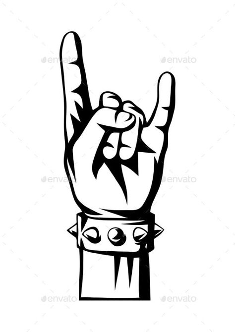 Heavy Metal Tattoo Ideas, Rock Music Tattoo, Rock Tatoos, Rock On Hand Sign, Heavy Metal Tattoo, Festa Rock Roll, Rock In Roll, Rock And Roll Sign, R6 Wallpaper