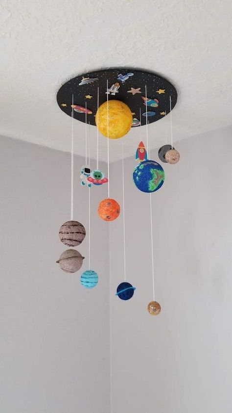 Decor Guide: Kids Room Ideas That Are Nothing but Stylish Kids Room Ideas, Solar System Projects, Hiasan Bilik Tidur, Seni Dan Kraf, Decor Guide, Space Theme, Space Crafts, Kid Spaces, Boy Room