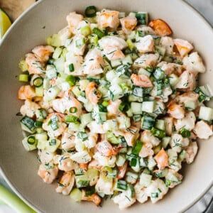 Cucumber Shrimp Salad - Downshiftology Shrimp And Cucumber Salad, Cucumber Shrimp Salad, Shrimp Cucumber Salad, Shrimp And Cucumber, Cucumber Shrimp, Healthier Food, Best Salad Recipes, Lime Dressing, Shrimp Salad