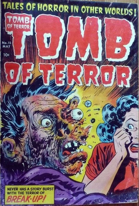 Comic Book Cover For Tomb of Terror v1 #15 Scary Comics, Creepy Comics, Classic Comic Books, Horror Themes, Retro Horror, Old Comics, Vintage Comic Books, Classic Comics, Retro Comic