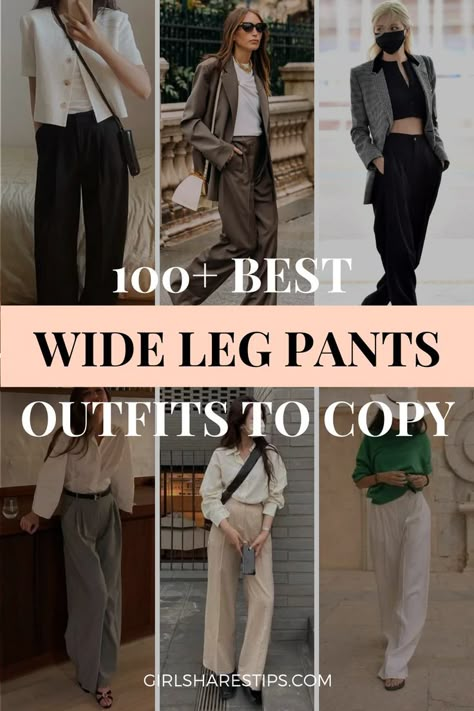 Wide Leg Pants Outfit Black, Summer Wide Leg Pants Outfit, Wide Leg Trousers Outfit Casual, Wide Leg Pants Outfit Winter, Black Wide Leg Trousers Outfit, Wide Leg Pants Outfit Ideas, Wide Leg Pants Outfit Casual, Black Wide Leg Pants Outfit, Pleated Pants Outfit