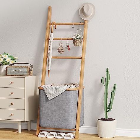 Decorative Ladder, Blanket Holder, Rack For Bathroom, Hamper Storage, Bamboo Towels, Bathroom Storage Racks, Basket Wall, Blanket Ladder, Hamper Basket